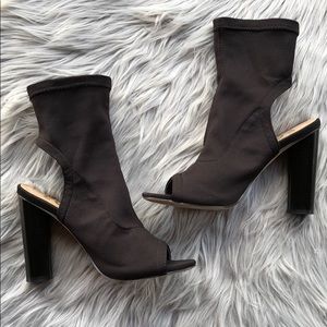Black Knit Cut-out Booties